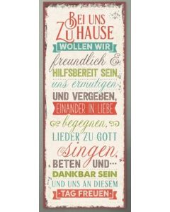 Metallschild 'Bei uns zu Hause ...'