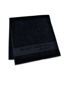 Handtuch "Du bist wertvoll" - schwarz