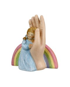 972438 Figur - Kind in Hand mit Regenbogen | CB Buchshop