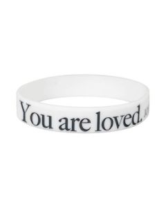 Silikonarmband 'You are loved' (weiß)