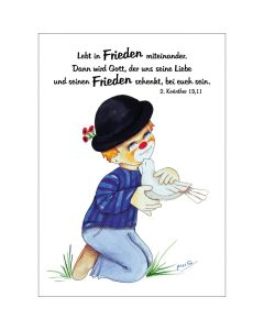 Postkarte 12 Ex.- Lebt in Frieden miteinander