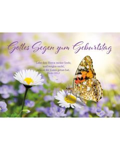 Postkarte 4 Ex.- Gottes Segen zum Geburtstag