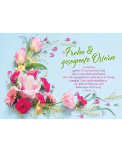 Postkarte 4 Ex.- Frohe & gesegnete Ostern