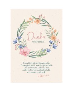 Postkarte 4 Ex.- Danke von Herzen