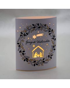Papier-LED-Leuchte mit Weihnachtsmotiv                      'Gesegnete Weihnachten'