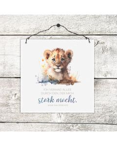 Holzschild 'Ich vermag alles durch den, der mich stark macht