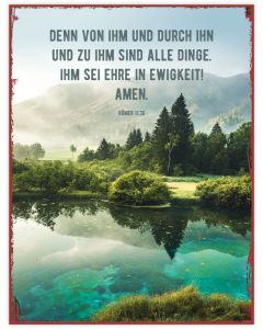 Metallschild 'Denn von Ihm und durch ihn und zu Ihm sind all
