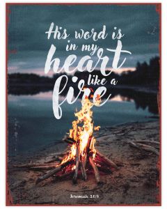 Metallschild 'His word is in my heart like a fire' Jeremiah