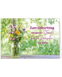 Faltkarte 'Zum Geburtstag ein ganzer Strauß bunter Wünsche f