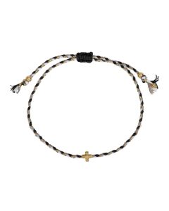 6496149-Geflochtenes Textil-Armband mit Kreuz | CB Buchshop