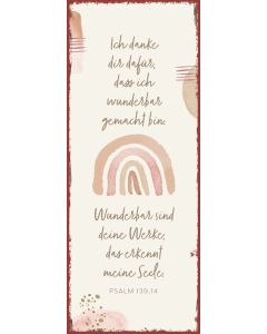7184157 - Metallschild lang - Wunderbar sind deine Werke (Regenbogen, aquarell)  | cb-buchshop.de