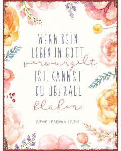 7182138 - Metallschild groß - In Gott verwurzelt | cb-buchshop.de