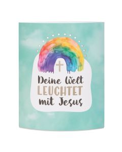 LED-Dekoleuchte 'Deine Welt leuchtet mit Jesus'